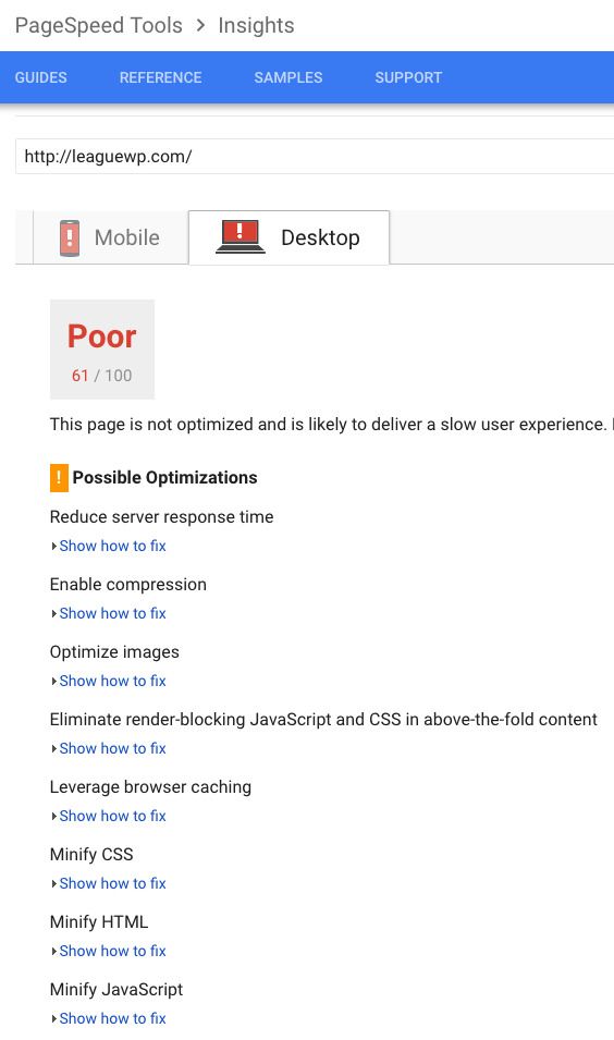 Page Speed Insights_Before