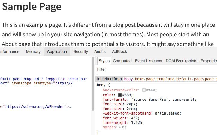 Using Chrome Inspector
