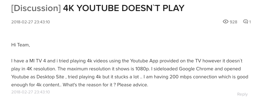 4K YOUTUBE DOESN`T PLAY