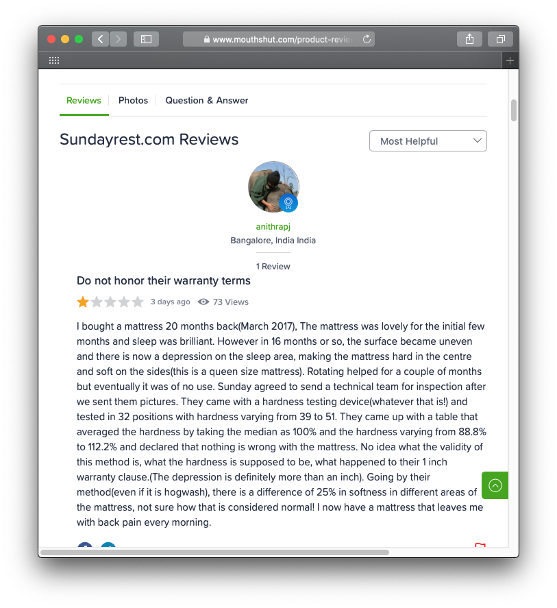 Do not honor their warranty terms